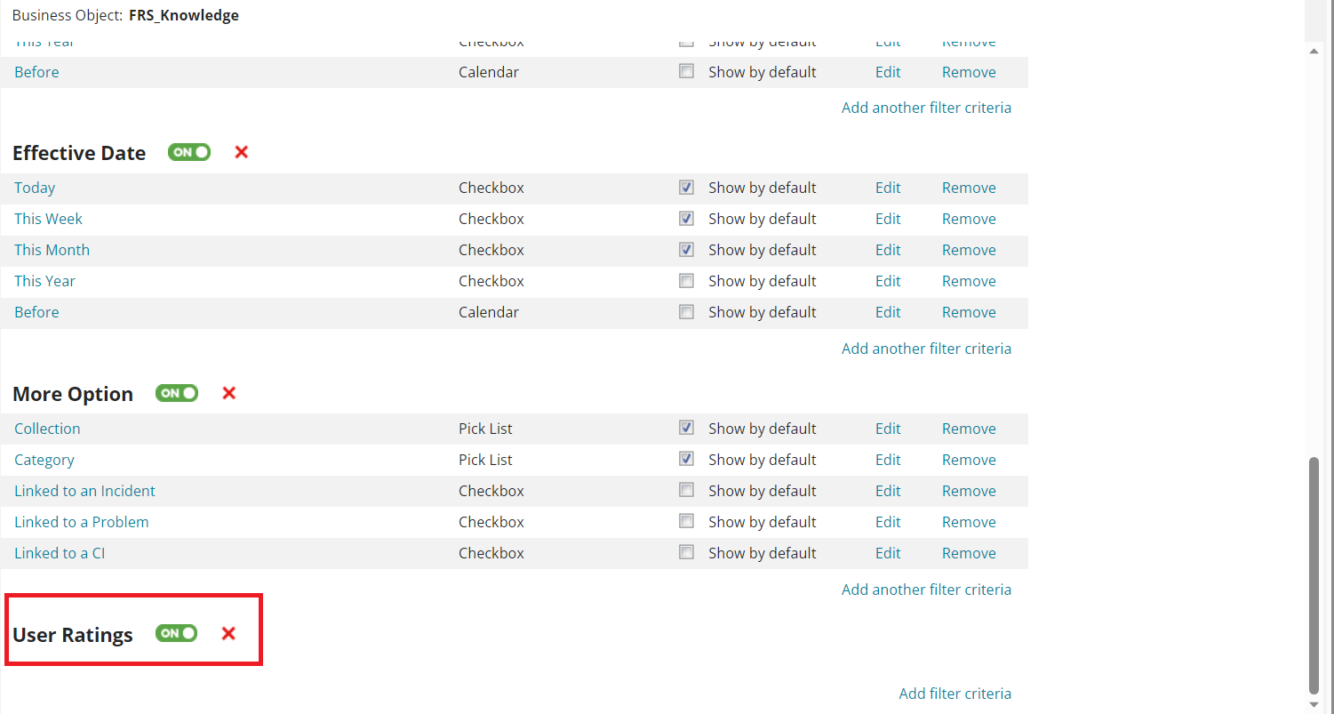 Example of a newly created filter.